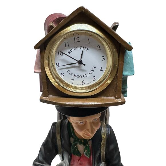 River City Cuckoo Clock Peddler Figurine New Battery! Clock works! 2101 of 3000 - Picture 8 of 10
